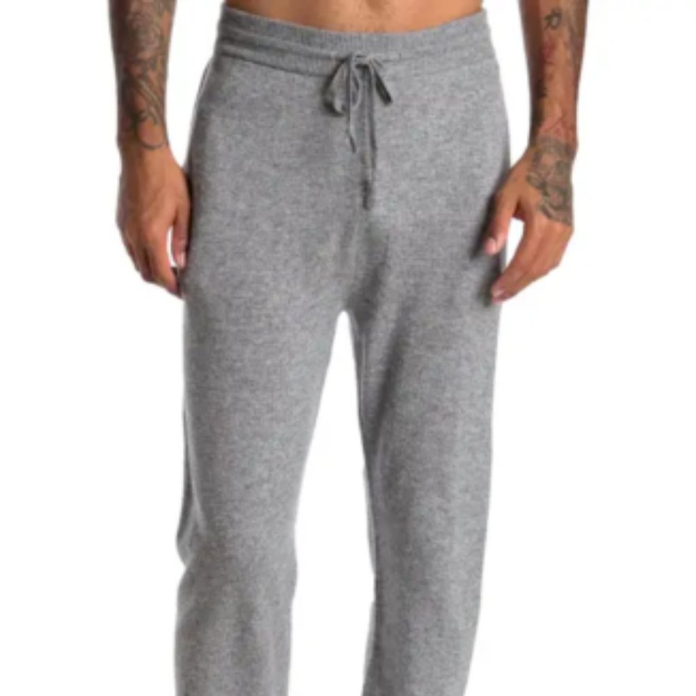 AMICALE MEDIUM GREY Wool & Cashmere Blend Joggers Pants
